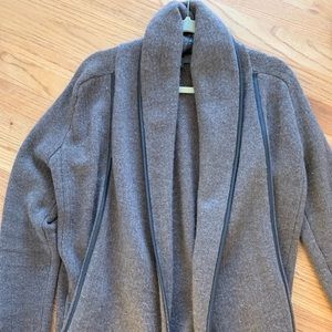 Vince leather detail sweater